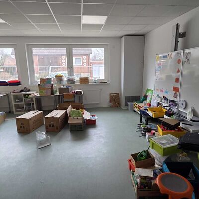 Froschklassenraum noch chaotisch